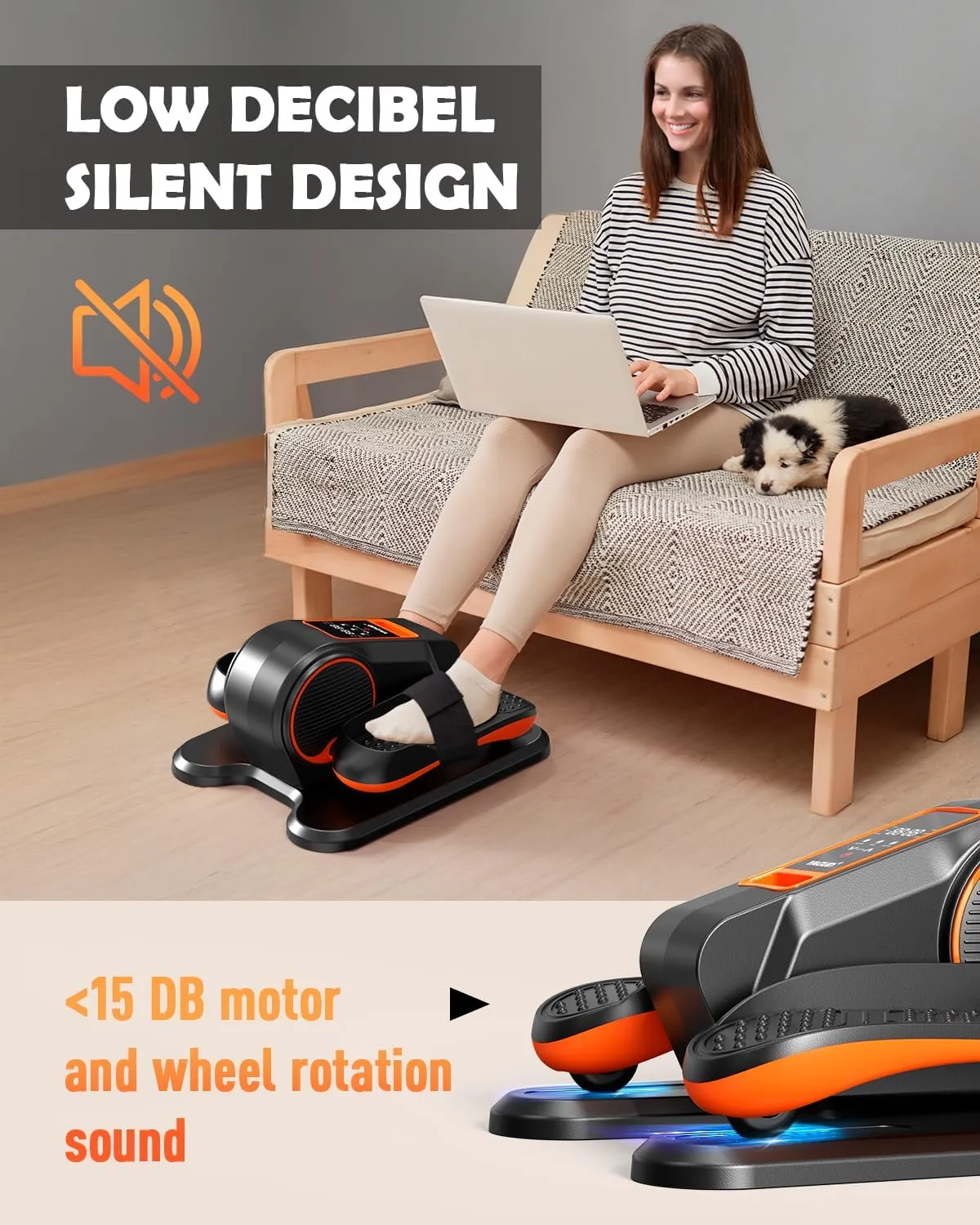 Under Desk Elliptical Machine, Electric Ellipse Leg Exerciser for Senior, 12 Adjustable Speeds Quiet and Portable Seated Pedal Exerciser for Training with Remote Control