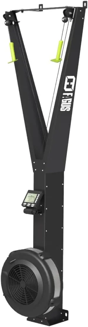 Wall Mounted Ski Exercise Machine Indoor Skiing Equipment with 10 Levels of Air Resistance and Smart Performance Monitor, BLACK