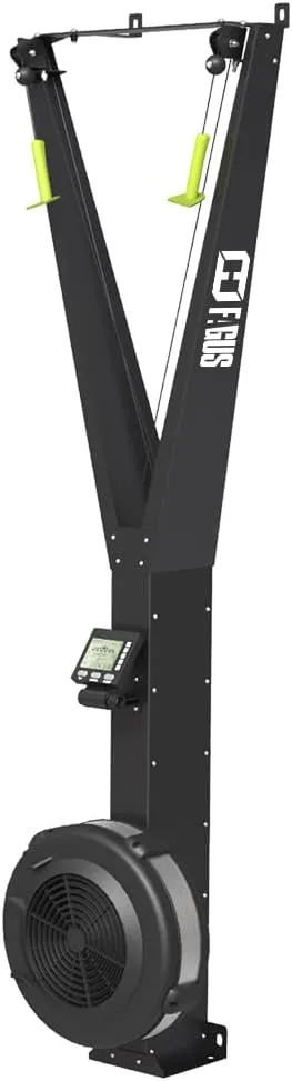 Wall Mounted Ski Exercise Machine Indoor Skiing Equipment with 10 Levels of Air Resistance and Smart Performance Monitor, BLACK