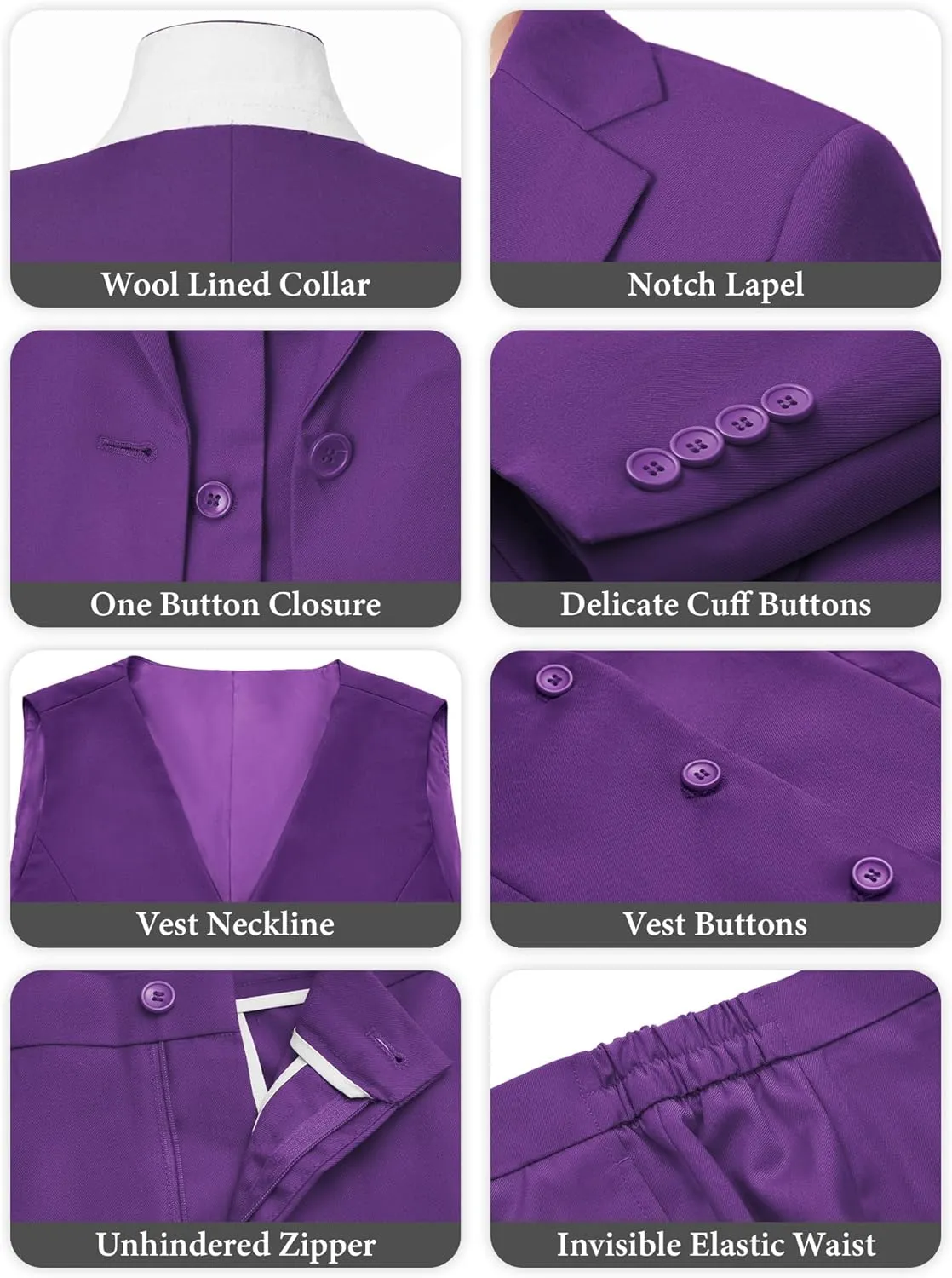 Women's 3 Piece Suit Lady Business Casual Office One Button Slim Fit Blazer Jacket Vest Pants Set