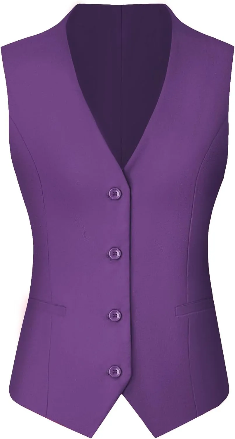 Women's 3 Piece Suit Lady Business Casual Office One Button Slim Fit Blazer Jacket Vest Pants Set