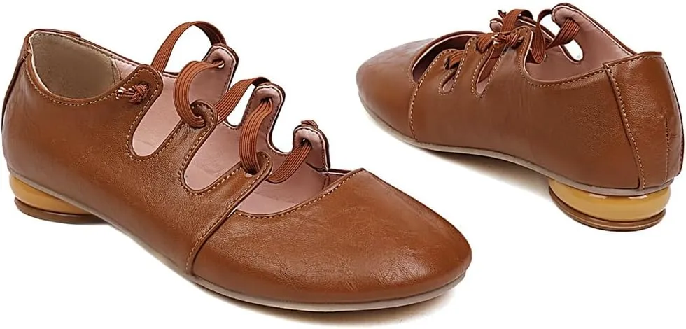 Women's Girls Mary Janes Ballet Flats Round Toe Comfort Elastic Slip On Ballerina Dress Walking Shoes