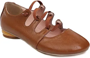 Women's Girls Mary Janes Ballet Flats Round Toe Comfort Elastic Slip On Ballerina Dress Walking Shoes