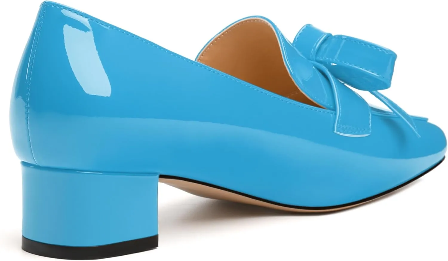 Womens Loafer with Heel, Comfortable Chunky Heels for Women, Loafers Shoes with Bowknot Womens Bunion Dress Shoes