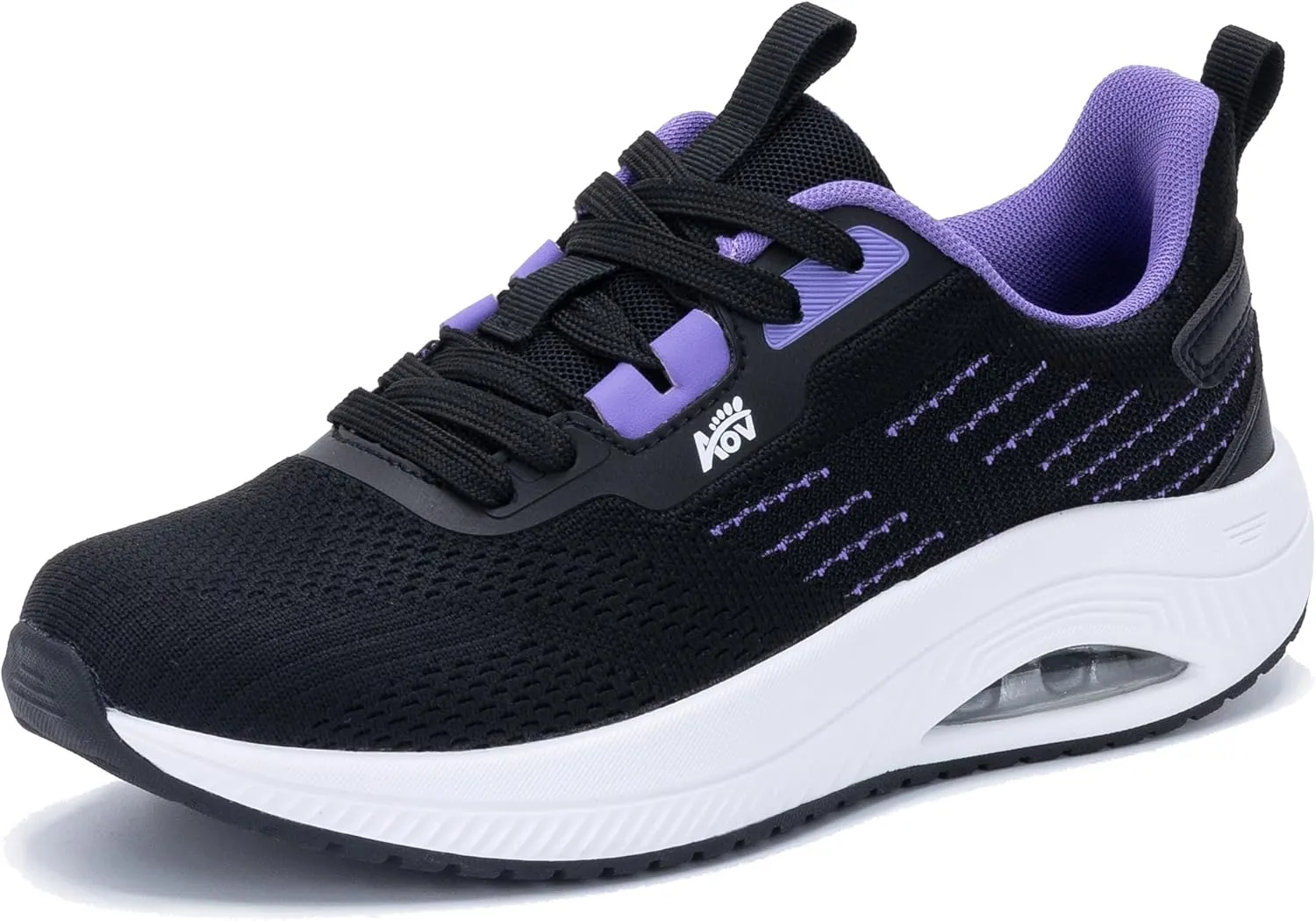 Women's Walking Shoes with Arch Support Orthotic Sneakers for Plantar Fasciitis Heel and Foot Pain Relief Tennis PurpleBlack Size 9.5