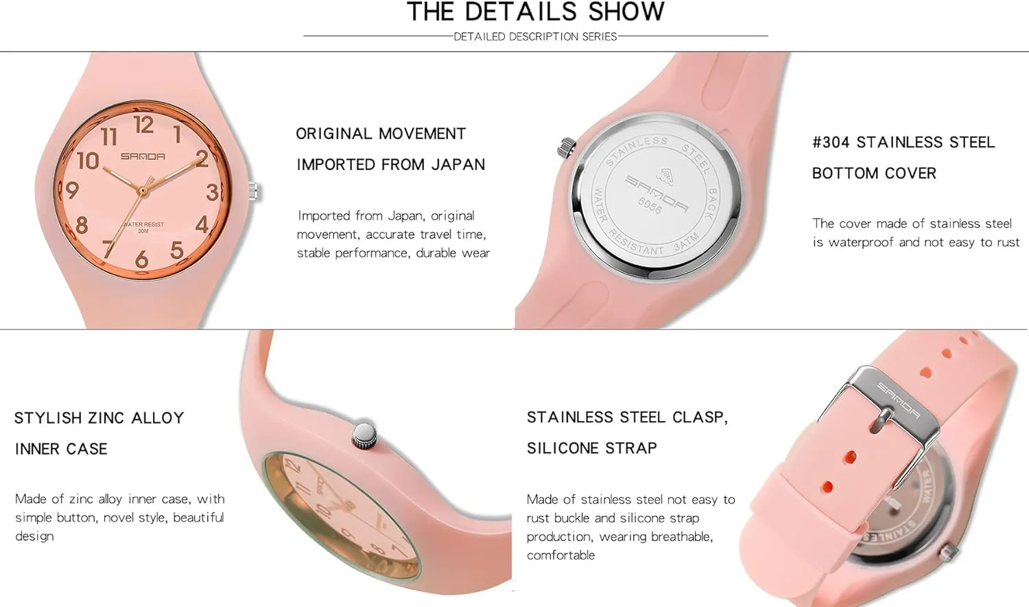 XCZAP Fashion Jelly Series Sports Ladies Silicone Strap Electronic Quartz Waterproof Watch