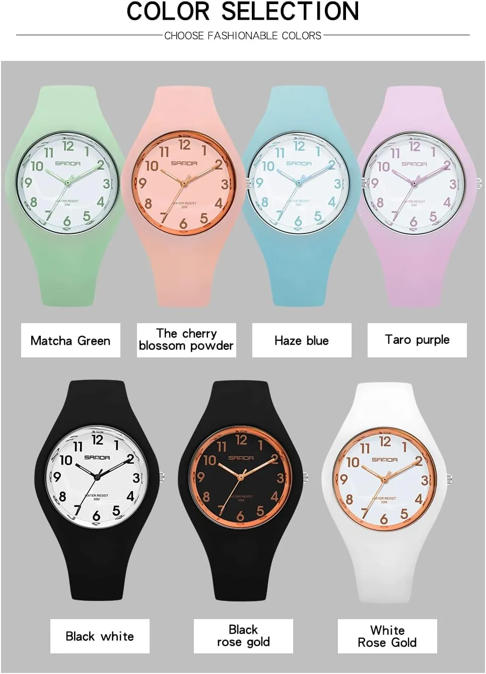 XCZAP Fashion Jelly Series Sports Ladies Silicone Strap Electronic Quartz Waterproof Watch