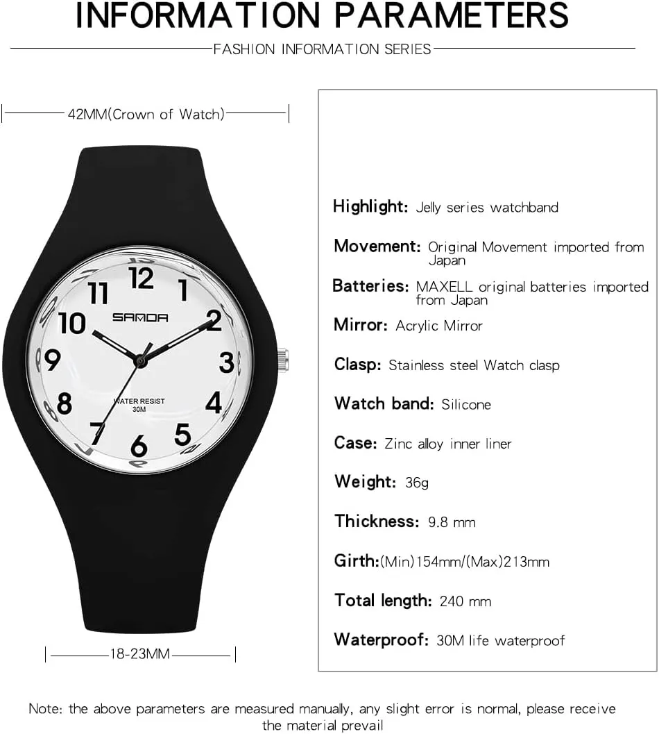 XCZAP Fashion Jelly Series Sports Ladies Silicone Strap Electronic Quartz Waterproof Watch