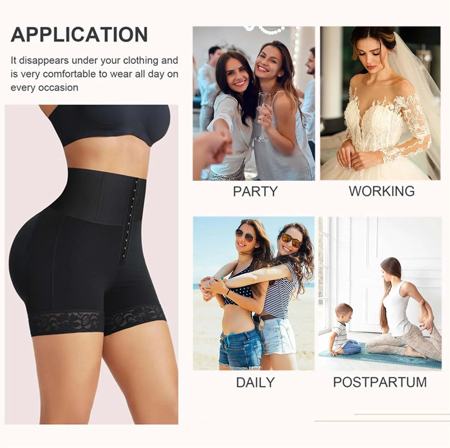 XZG High Waist Shapewear for Women Tummy Control Body Shaper Shorts Butt Lifting Thigh Slimming Waist Trainer Pants
