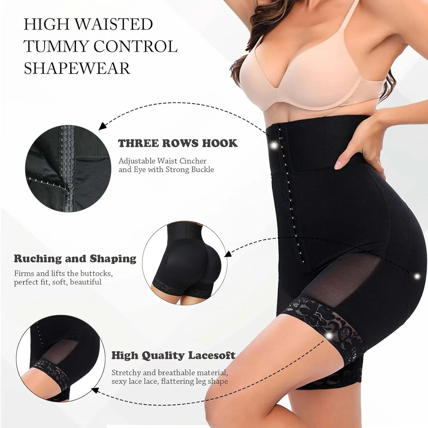 XZG High Waist Shapewear for Women Tummy Control Body Shaper Shorts Butt Lifting Thigh Slimming Waist Trainer Pants
