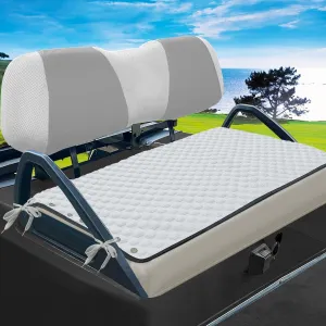 YOKYHOM Golf Cart Seat Covers, Ice Silk Fabric Golf Cart Seat Towel Blanket, Anti-Slip Low Surface   Adaptable Tie Rope Design, Perfect for Yamaha, EZGO, Club Car and More Golf Carts (39''x 22'')