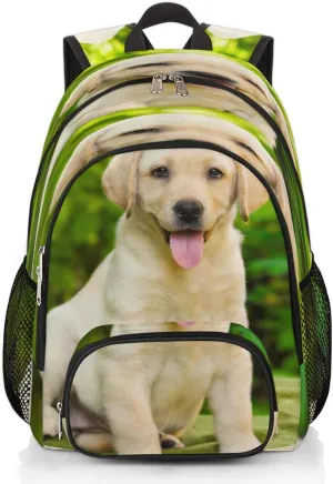 Yzrwebo Animal Puppy Backpack for Women Men Labrador Retriever Lightweight Backpack with Multiple Pockets Laptop iPad Tablet Travel Sports Bag Casual Daypack Backpack Adjustable Shoulder Straps