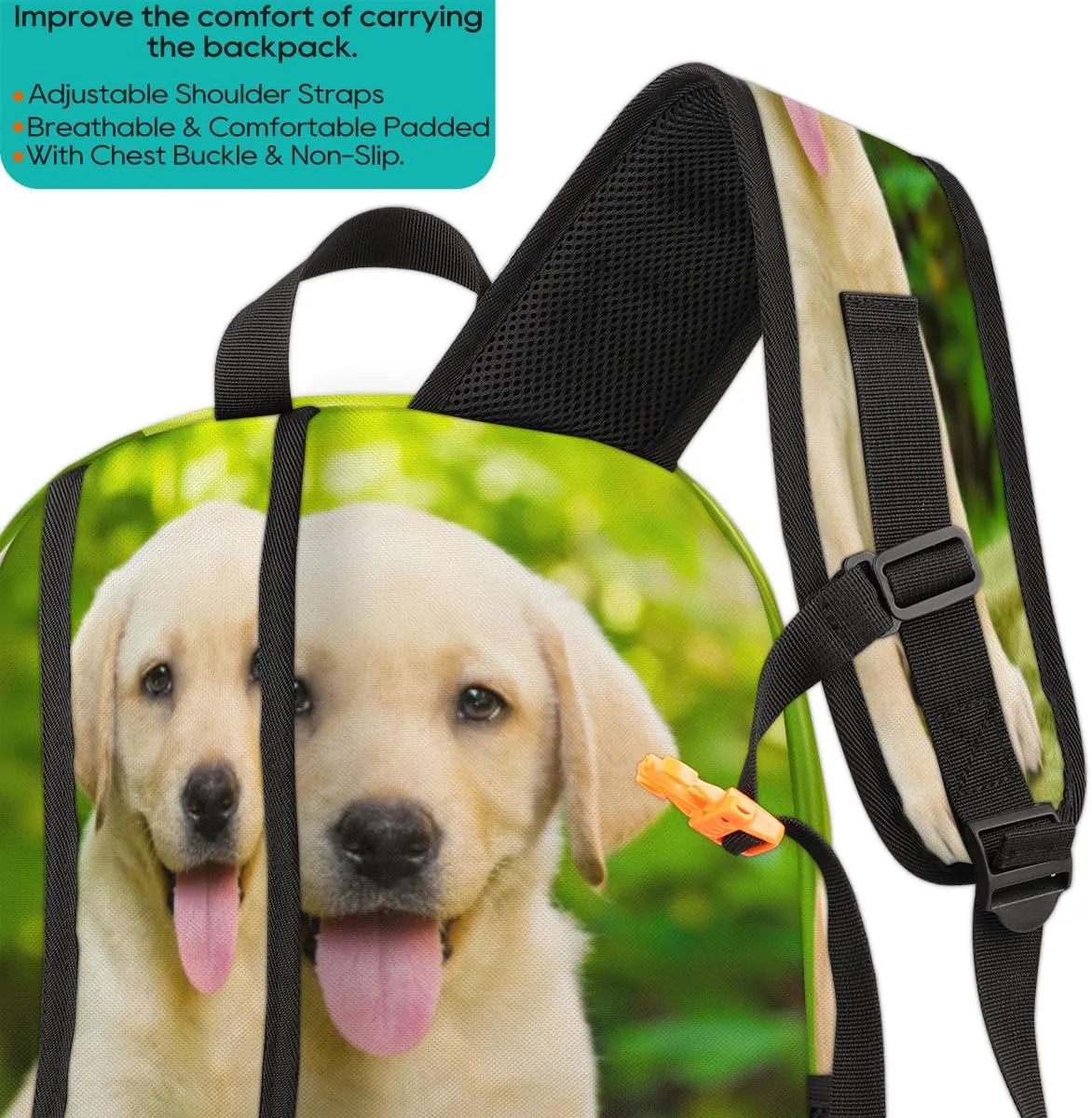 Yzrwebo Animal Puppy Backpack for Women Men Labrador Retriever Lightweight Backpack with Multiple Pockets Laptop iPad Tablet Travel Sports Bag Casual Daypack Backpack Adjustable Shoulder Straps