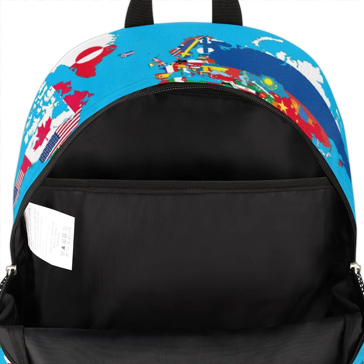Yzrwebo World Map Backpack for Women Men World Country Flag Lightweight Backpack with Multiple Pockets Laptop iPad Tablet Travel Sports Bag Casual Daypack Backpack Adjustable Shoulder Straps